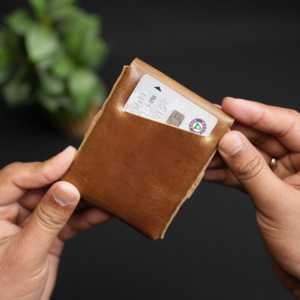 100% Handcrafted Full-grain Chrome Tan Genuine <b>Leather</b> 4” × 3” inch Vintage Style <b>Mens</b> Card <b>Wallet</b> - Product Image 6