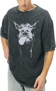 T-shirts pour hommes de qualité supérieure 100% coton à épaules tombantes, t-shirts graphiques surdimensionnés, style vintage ample, délavé à l'acide, esthétique streetwear - Product Image 6