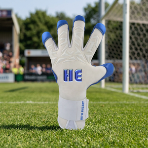 Customize White Goalkeeper Gloves <b>Top</b> Quality German <b>Latex</b> Goalkeeper Gloves Silicon Inject Fingers And Thumb Wrap Rubber T-Tab - Product Image 3