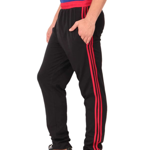 กางเกงวอร์มผู้ชายสีดำ/แดง ทรงขาบาน ไซส์ S น้ำหนักเบา เอวยางยืด สวมใส่สบาย ไม่ยับ รับสกรีนโลโก้ ผ้าไนลอน/คอตตอน - Product Image 1