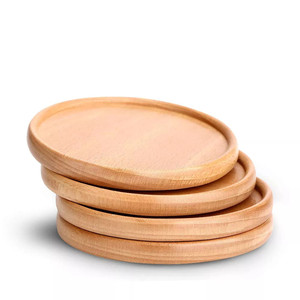 Sets de table en bois de caoutchouc, respectueux de l'environnement, compostable, couleur claire, gobelets en bois naturel - Product Image 2