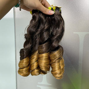 Extensions de cheveux vierges vietnamiennes rebondissantes pour femmes, couleur tendance à pointes brunes, cheveux de luxe de haute qualité, prix de gros d'usine - Product Image 4
