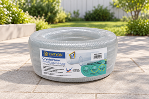 Tuyau d'aspiration en PVC KARYON CrystalFlow 50MM X 20M, flexible, transparent, résistant à l'abrasion, tuyau d'arrosage de jardin - Product Image 1