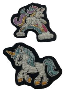 Broches de luxe brodées à la main en fil de bouillon, vente en gros à bas prix, magnifiques accessoires de vêtements fantaisie en forme de licorne et de cheval, en relief 3D - Product Image 1