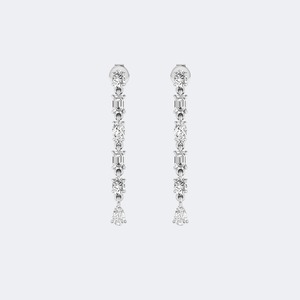 Boucles d'oreilles en diamant cultivé en laboratoire 1,95 CTW, taille brillant multi-formes, pour femmes, or 9K 14K 18K, luxe, couleur E F, VS VVS, bijoux fins - Product Image 3