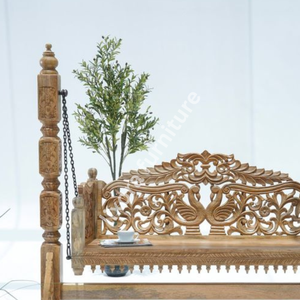 Columpio de Madera Maciza Tallada a Mano con Forma de Cisne, Decoración de Lujo para Sala de Estar, Estilo Maharaja Jhoola - Product Image 2