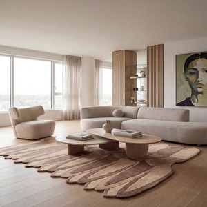 พรมอิริส พรมปูพื้นทำมือสไตล์โมเดิร์น คุณภาพพรีเมียม นุ่ม ทนทาน ขนยาวหนา ยางลาเท็กซ์ ป้องกันการหลุดร่วง ป้องกันคราบสกปรก เหมาะสำหรับห้องนั่งเล่นและห้องละหมาด - Product Image 1