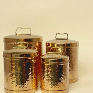 Handcrafted Pure Brass Kitchen Storage <b>Jar</b> With Airtight Lid Traditional Hand-Etched Design Gold Finish Canister For Tea Sugar - Product Image 6