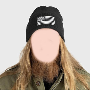 Gorro de Invierno con Bandera Americana Bordada, Gorro de Punto Cálido para Hombre y Mujer, Equipo Táctico para Varias Estaciones, Protección contra el Frío - Product Image 4