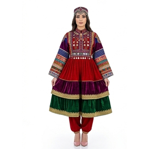 Vestido Afgano Étnico Kuchi Hecho a Mano, Tradicional, Bordado, para Mujer, Talla Larga, Vestido Afgano Kuchi para Boda Étnica - Product Image 1