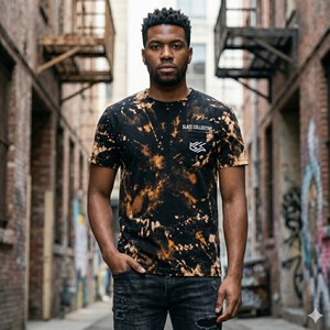 Wholesale Custom OEM Mens 100% Cotton <b>Bleach</b> Wash Graphic T-Shirt Vintage Acid Wash Streetwear Tee - Product Image 3