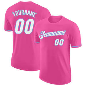 Camiseta de Béisbol Rosa Personalizada de Moda al por Mayor para Mujer, Camisa de Equipo Estilo Urbano Y2K, Marca Privada OEM, Proveedor de Camisetas para Hombre de EE. UU. - Product Image 1