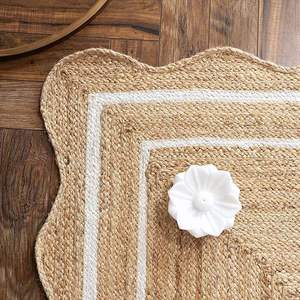 Alfombras y Tapetes de Yute Trenzado de Alta Calidad, Alfombra Rectangular de Yute Natural Tejida a Mano con Borde Festoneado a Precio Económico - Product Image 5