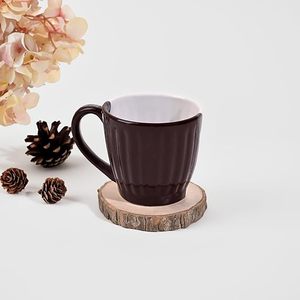 Luxe Dual-Tone Brown & White Ceramic <b>Cup</b> <b>Set</b> Textured 6-Piece Collection - Product Image 3