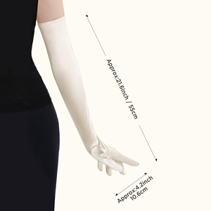Gants d'opéra élégants et décontractés pour femme, en polyester et élasthanne extensible, longueur coude, à doigts entiers, pour fêtes, mariages et occasions spéciales - Product Image 2