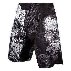 Shorts MMA pour hommes, impression par sublimation, motif crâne et rose, séchage rapide, polyester, coupe classique, vêtements d'arts martiaux mixtes, style adulte - Product Image 5