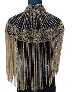Blusa de Fiesta Elegante Vintage con Cuentas Bordadas a Mano, Adornos de Diamantes Brillantes y Borlas, Sin Mangas, para Mujer - Product Image 2