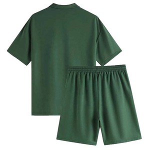 Ensemble de shorts d'été pour homme en coton, 2 pièces, avec logo personnalisé, vêtements de sport, jogging, ensemble t-shirt et short pour homme - Product Image 2