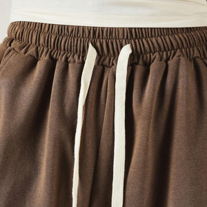 Shorts Bermuda Homme en Coton Marron Uni Premium, Taille Élastique, Style Décontracté, Taille Mi-Haute avec Poches, Tissu Respirant Tissé - Product Image 6
