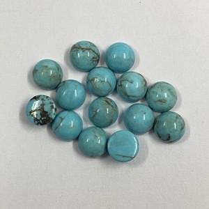 Vente en gros de cabochons turquoise à matrice de cristal naturel AAA Grade 9mm, pierres précieuses de guérison ovales en vrac pour la fabrication de bijoux compétitifs - Product Image 3