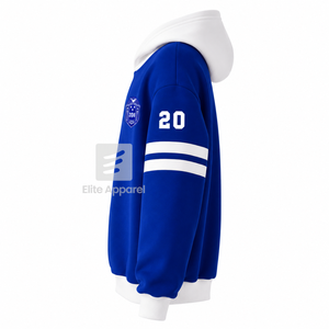 Sudadera personalizada de la hermandad Zeta Phi Beta con logo bordado en la parte delantera, color azul y blanco, manga larga, de algodón, para mujer. - Product Image 4