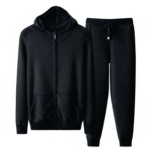 Ensemble de survêtement unisexe de haute qualité, personnalisé, coupe oversize, avec surpiqûres contrastées, comprenant un sweat à capuche et un pantalon de survêtement, uni et vierge - Product Image 3