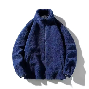 Private Label <b>Sherpa</b> <b>Fleece</b> <b>Jacket</b> Oversized Fit Full Zip Warm Casual Streetwear Manufacturer with Front Flap Pockets - Product Image 3