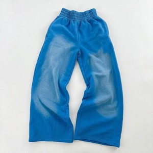 Pantalon de survêtement large en molleton bleu premium, coupe décontractée, taille élastique, confortable, style streetwear, personnalisable avec logo, vêtements OEM ODM - Product Image 1