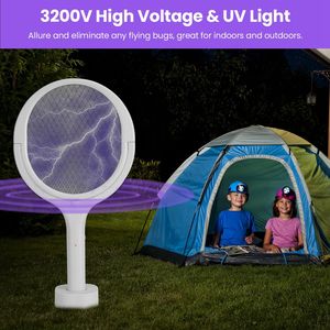 Racchetta Elettrica Anti-Insetti 3 in 1 con Asta Telescopica Rotante a 90 Gradi per Interni ed Esterni - Product Image 3