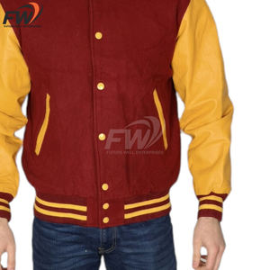 เสื้อแจ็คเก็ตเบสบอลทรงบอมเบอร์สีแดงเลือดหมูขาว รุ่นปี 2026 ผ้าฝ้ายน้ำหนักเบา ระบายอากาศได้ดี สำหรับผู้ชาย ไซส์พลัส แฟชั่นสไตล์วิทยาลัย - Product Image 3