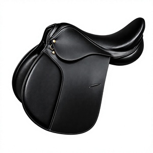 Selle de saut Sufi International en cuir véritable, selle d'équitation anglaise personnalisée, durable et confortable, avec arceau en bois - Product Image 2