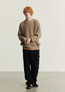 Pull en tricot pour homme, doux et confortable, à manches longues, pour un usage quotidien décontracté, le bureau, la mode hivernale et la superposition - Product Image 3