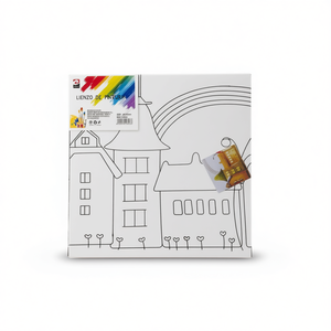 Art mural en papier LIENZO DE PINTURA fait main moderne 25*25 avec dessin au trait, peinture et pinceaux pour la décoration intérieure - Product Image 2