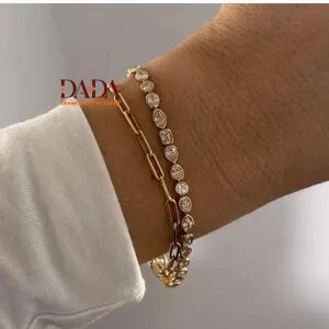 Elegante Pulsera de Diamantes Cultivados en Laboratorio con Corte Ovalado y Engaste de Bisel para Mujer, Joyería Fina Minimalista, Delicada Pulsera de Diamantes - Product Image 4