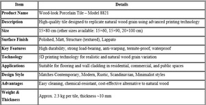 Tablón de baldosas con aspecto de madera 15×80 cm – Modelo 8821 - Product Image 4