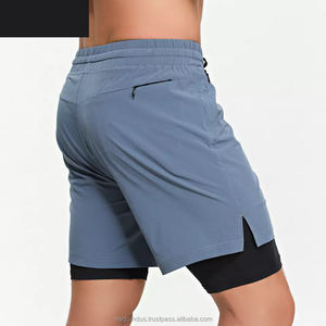 Short de gymnastique à deux couches de haute qualité pour hommes Short d'exercice décontracté respirant à séchage rapide Offre Spéciale à motif solide en taille 6XL - Product Image 3