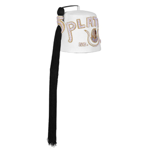 Chapeau Fez Maçonnique Rayé en Coton, Rouge Bordeaux, en Feutre ou Velours, Une Rangée de Strass, Lettres, Service OEM, Vente en Gros - Product Image 4