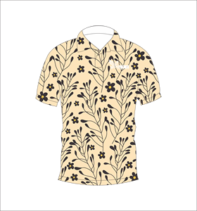 เสื้อโปโลชายสีเบจลายดอกไม้ พิมพ์ลายทั้งตัว แขนสั้น สไตล์ลำลอง สำหรับเล่นกอล์ฟ - Product Image 2