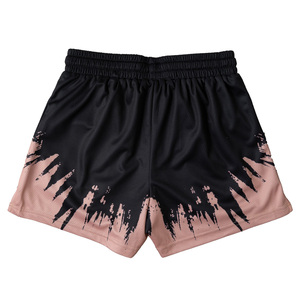 Custom Logo Women's Running Shorts <b>Black</b> Pink Tie Dye Print Drawstring Waist Breathable Sporty Athletic Wear - Product Image 2