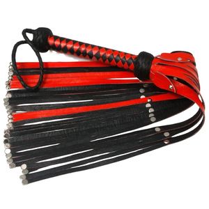 Soft Leather Flogger with Rounded Ends 100% Waterproof & Eco-Friendly for Beginner Friendly BDSM Play - Product Image 1