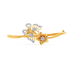 Elegant Rose Gold 14K Lab Grown Diamond Spiral <b>Bangle</b> <b>Bracelet</b> Intricate Circular Design Sparkling Stones Sophisticated Women's - Product Image 1