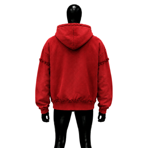 Sudadera con Capucha Oversize con Estampado Gráfico 'MODERN RED STREET STYLE ART IS NOT A CRIME', Estilo Urbano, de Algodón French Terry, Casual para el Día a Día, con Letras Modernas - Product Image 2