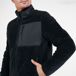 Affordable Price 100% Comfortable Sherpa Fleece Lined <b>Jackets</b> Outdoor Wear Regular Fit Solid Black Color Fleece <b>Jackets</b> For Sale - Product Image 4