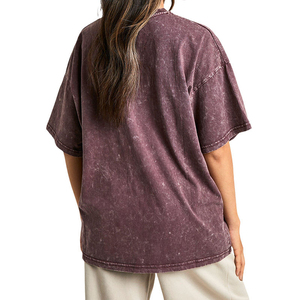 Camiseta Vintage de Algodón Grueso para Mujer, Ecológica, Transpirable, de Corte Regular, con Lavado Ácido y Gráfico Personalizado, Estilo Vibe Craft - Product Image 3