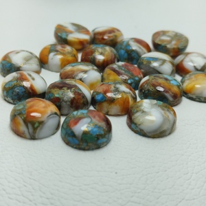 Cabochon de pierre précieuse Turquoise Oyster à taille ronde, en vrac, 5mm/6mm/7mm/8mm/10mm/12mm/13mm/14mm/15mm/16mm/18mm/20mm/22mm/24mm/25mm - Product Image 4