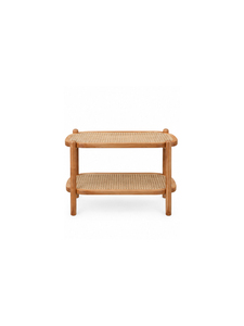 Modern Rattan Coffee <b>Table</b> <b>With</b> Wood Frame And Storage <b>Shelf</b> Living Room Furniture Scandinavian Design Handmade - Product Image 6