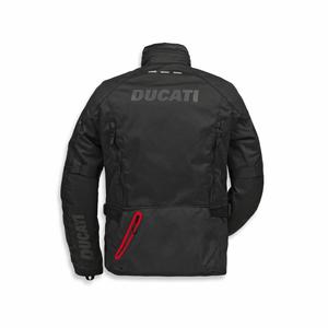 เสื้อแจ็คเก็ตมอเตอร์ไซค์ Ducati สำหรับผู้ชาย ผ้าคอร์ดูร่า กันน้ำ มีกระเป๋า สีดำแดง ซิป คอตั้ง โลโก้ด้านหน้า สไตล์สปริง โมโต ไบค์เกอร์ - Product Image 2