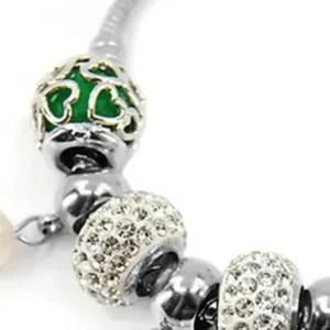   Bracelet porte-bonheur pour femmes, fabriqué en 1986, élégant, couleur argent vert, pendentif, bijoux de poignet, accessoire de mode élégant, cadeau d'anniversaire - Product Image 5