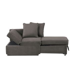 Poltrona Convertibile in Stile Contemporaneo, 1 Pezzo, Tessuto Grigio con Seduta Funzionale e Vano Portaoggetti, con Cuscini per Soggiorno - Product Image 2
