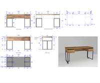 Bureau d'étude moderne réglable et pivotant avec étagères de rangement et tiroir, écologique et multifonctionnel pour la maison, le bureau et la chambre